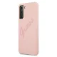 Guess Samsung Galaxy S21+ vāciņš Silicone Vintage Script, rozā