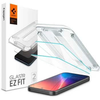 Spigen Glas.tR EZ Fit aizsargstikls Google Pixel 9a (2 gab., Caurspīdīgs)