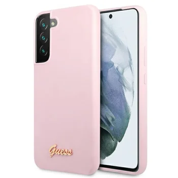 Guess Silicone Script vāciņš Samsung Galaxy S22 Plus, Lavandas rozā