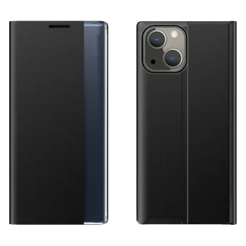 Grāmatiņas tipa atverams vāciņš iPhone 13 mini Sleep Case ar lodziņu, melns
