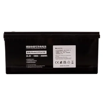 Litija dzelzs fosfāta akumulators LiFePO4 25.6V, 100Ah, 2560Wh, melns