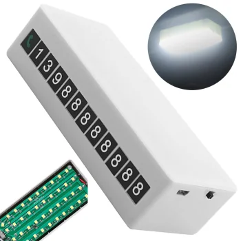 Magnētiska LED lampiņa ar tālruņa numuru automašīnai, balta