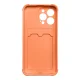 Vāciņš Card Armor priekš Xiaomi Redmi Note 10 / Note 10S ar karšu kabatu, oranžs