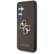 Guess Grained Big 4G Logo vāciņš Samsung Galaxy S25 Plus brūns