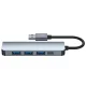 Tech-Protect V0 5-in-1 USB-A sadalītājs (USB 3.0 / 3x USB 2.0 / USB-C) - Pelēks