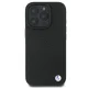 BMW Signature Leather Diamond Metal Logo MagSafe vāciņš priekš iPhone 16 Pro Max, melns