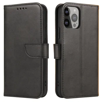 Magnet Case For Samsung A15 With Flap And Wallet - Black