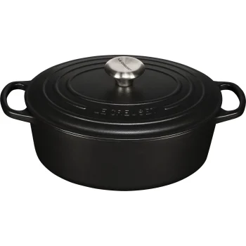 Ovāls čuguna sautējamais katls Le Creuset Signature 27 cm, 4.1 l, matēti melns