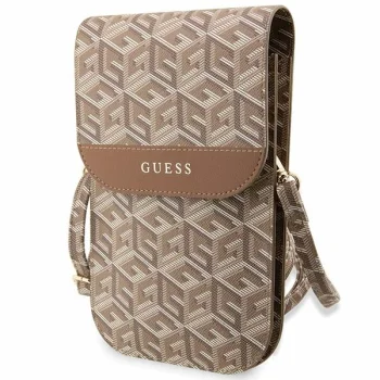 Guess universāla tālruņa somiņa Wallet Gcube Stripe, brūna