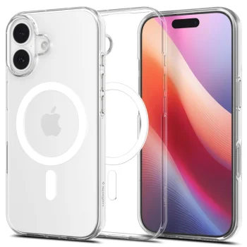 Spigen Liquid Crystal Mag vāciņš iPhone 17 ar MagSafe, caurspīdīgs/balts