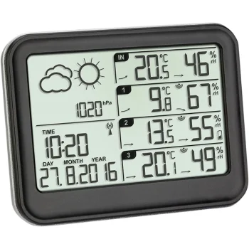 TFA View 35.1142.01 Bezvadu meteoroloģiskā stacija Melna
