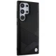 BMW Samsung Galaxy S24 Ultra vāciņš Signature Leather Crossing Lines, melns