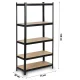Metāla noliktavas plaukts Humberg HR-811, 150 x 75 x 30 cm, melns