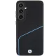 BMW Samsung Galaxy S24+ vāciņš Signature Leather Textured & Line MagSafe, melns