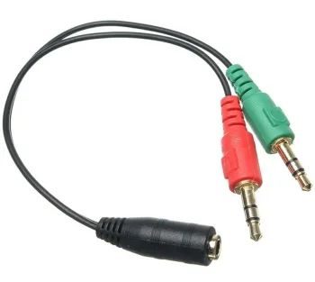 Audio adapteris 1x 3.5mm (F) uz 2x 3.5mm (M) AK268A, melns