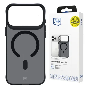 3mk Smoke MagCase vāciņš iPhone 17 Pro, puscaurspīdīgs melns
