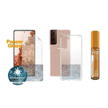 PanzerGlass aizsardzības komplekts Samsung Galaxy S21+ TPU plēve + ClearCase tīrīšanas šķidrums 30ml |...
