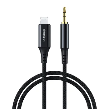 Audio kabelis Choetech AUX009 Lightning uz 3.5 mm mini jack, 2 m, melns