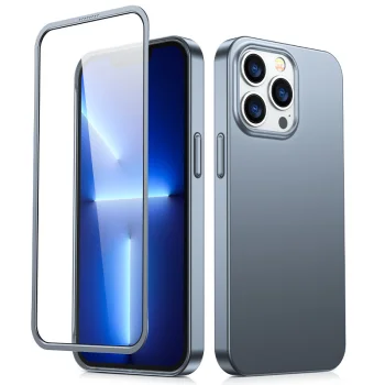Korpusa vāciņš Joyroom 360 Full Case priekš iPhone 13 Pro Max ar aizsargstiklu JR-BP928, pelēks