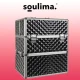 Soulima 00022529 XL kosmētikas koferis, Melns/Sudraba