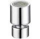 Grozāms Ūdens Aerators ar Dubulto Strūklu uz Šarnīra Jaucējkrāna Uzgalis, Sudrabs | Dual Swivel Faucet Aerator...