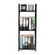 Modernhome CWJ302480L BLACK koka plaukts ar metāla rāmi, 3 plaukti, melns
