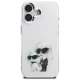 Karl Lagerfeld IML Aquarelle Karl & Choupette iPhone 16 vāciņš, balts