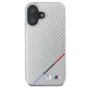 BMW M Carbon Tricolor Line MagSafe vāciņš Apple iPhone 16, pelēks