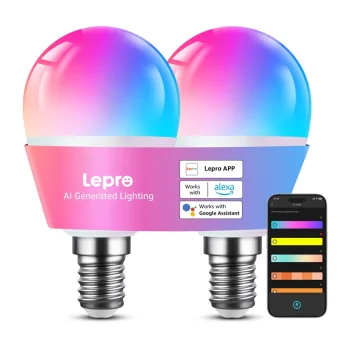 Lepro BP1-2 E14 LED viedā spuldze ar Bluetooth un Wi-Fi, 470 lm, 2 gab.