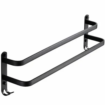 Sienas dvieļu pakaramais 60 cm, melns matēts