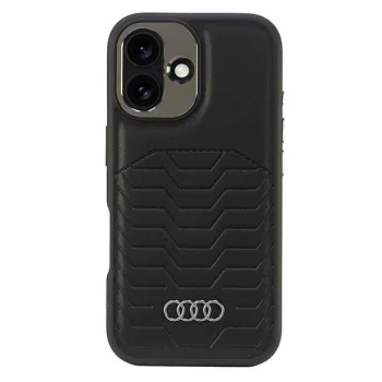 Audi Synthetic Leather MagSafe iPhone 16 Plus 6.7" vāciņš, melns