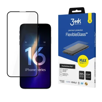 Apple iPhone 16 - 3mk FlexibleGlass Max Black |