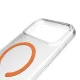 Puro Lite Mag vāciņš iPhone 17 Pro Max ar MagSafe, caurspīdīgs ar oranžu gredzenu