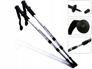 Skandināvu teleskopiskās nūjošanas staigāšanas nūjas 2gb komplekts, Sudraba | Anti-Shock Nordic Walking Pole...