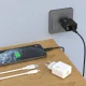 Dudao A23LEU GaN USB-A tīkla lādētājs 2.4A ar Lightning kabeli, balts