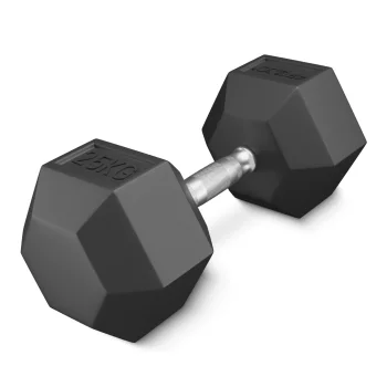 4FIZJO HEX tērauda heksagonālā hantele 25 kg, melna