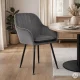 Mīksto velūra krēslu komplekts ModernHome 2 gab., tumši pelēks