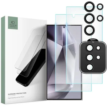 Samsung Galaxy S24 Ultra (SM-S928) Tech-Protect Supreme Tempered Glass 2x + Camera Glass | Ekrāna Aizsargstikls 2 gab....