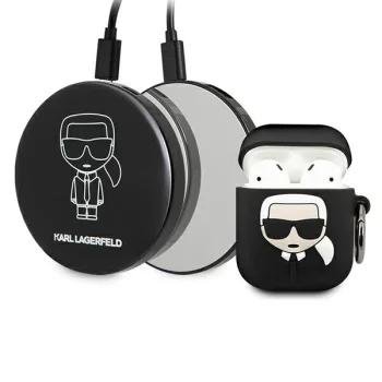 Karl Lagerfeld AirPods vāciņš un ārējais akumulators 2000 mAh, melns