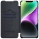 Atverams vāciņš iPhone 14 Plus Nillkin Qin Leather Pro ar kameras vāciņu, melns