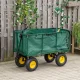 Dārza transporta ratiņi 400 kg ar atveramām malām, lielie pumpējamie riteņi, MultiGarden, zaļi