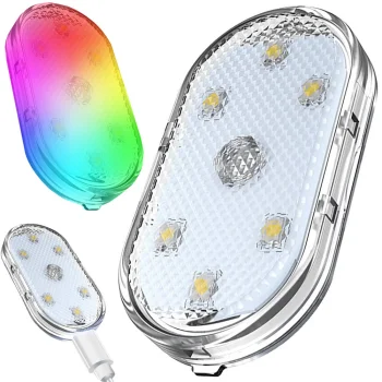 Bezvadu skārienjutīga 6 LED RGB automašīnas salona lampa