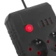 Maclean MCE388 B Pagarinātājs, 2 ligzdas + 3xUSB, 2500W, 3m, Melns