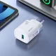 Sienas lādētājs Joyroom JR-TF4 18W ar USB-A - USB-C kabeli 1 m, balts