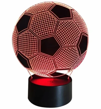 3D LED nakts lampiņa Futbola bumba RGB