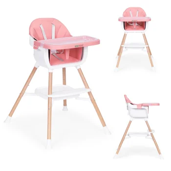 ECOTOYS 2in1 bērnu barošanas krēsliņš, rozā