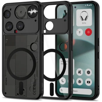 Tech-Protect Nothing Phone 3 vāciņš MagMat MagSafe, melns/caurspīdīgs