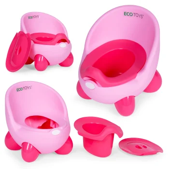 Ecotoys bērnu podiņš ar izņemamu ieliktni, rozā