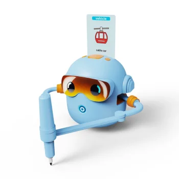 Interaktīvs zīmēšanas robots bērniem, izglītojošs komplekts, zils