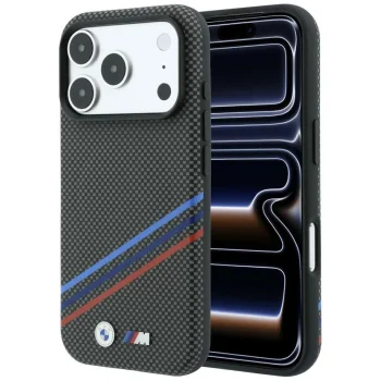 BMW M Quadrille Kevlar MagSafe vāciņš priekš iPhone 18 Pro Max / 17 Pro Max, tumši pelēks